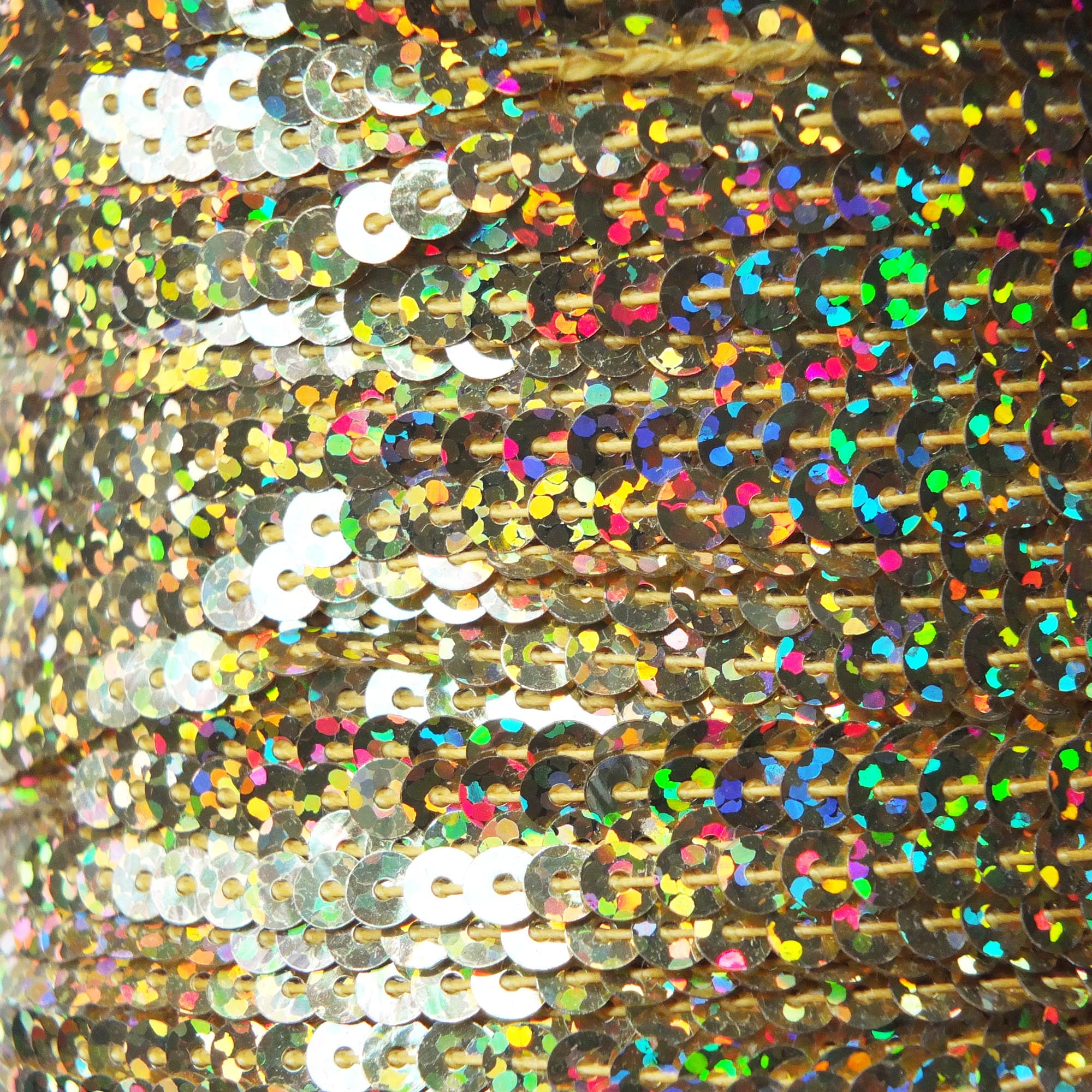 Ultra Gold Sequin Trim 4mm Center Stitched Hologram Glitter Multi