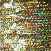 Ultra Gold Sequin Trim 4mm Center Stitched Hologram Glitter Multi Reflective Metallic Made in USA
