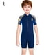 thumbnail image 2 of Niños traje de buceo traje de buceo secado rápido espalda cremallera mono transpirable deportes pieles de buceo para buceo snorkeling surf natación oscuro azul l Scienceny OD003670-11, 2 of 7