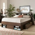 thumbnail image 4 of Baxton Studio Tristan Modern and Contemporary Walnut Brown Finished Wood 1-Drawer Queen Size Platform Storage Bed with Shelves, 4 of 24