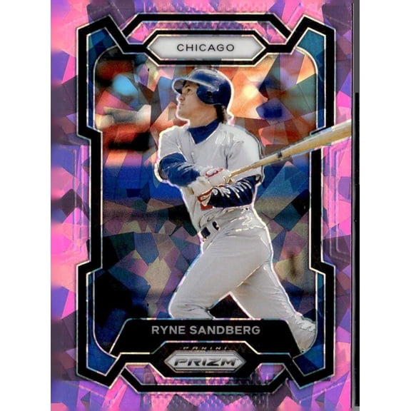 Collectible 2024 Panini Prizm Baseball Pink Ice #211 Ryne Sandberg Chicago Cubs Baseball Card Chicago Cubs MLB Baseball Trading Card