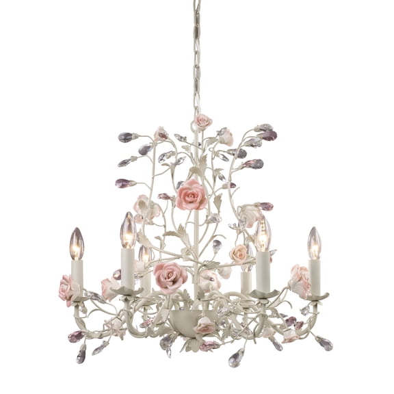 Elk Home 22-Inch Wide Heritage Chandelier, Traditional, Cream