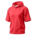 thumbnail image 5 of Short Sleeve Hoodies for Men Casual Vintage Mens Pocket T Shirts Kangaroo Pocket Red S, 5 of 8