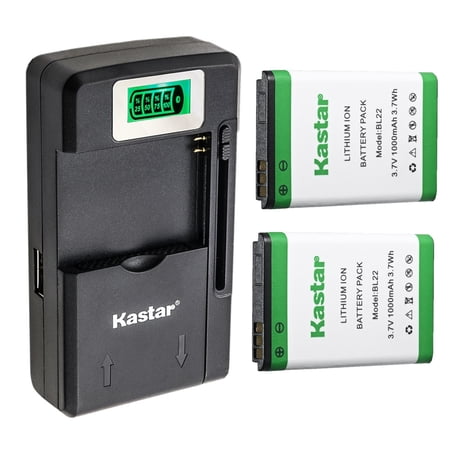 Kastar 2-Pack BL22 Battery and Charger Compatible with Retevis BL19 RT22 RT22S RT15 RT19 RT619 RT622 RT22X RT22P DT22 Two Way Radio