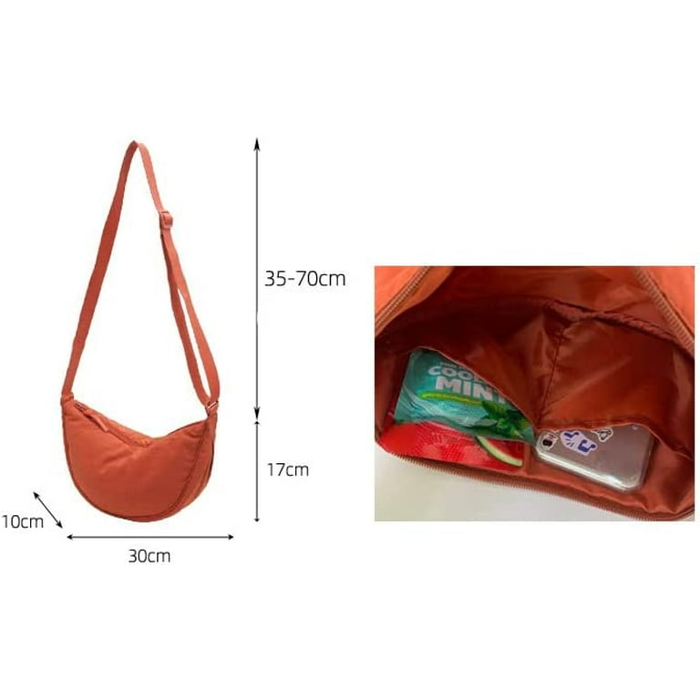 DanceeMangoo Y2K Sling Bags for Women Crossbody Bag Harajuku Aesthetic  Nylon Crescent Bag Grunge Shoulder Handbags Small Sling Bag (Green) 