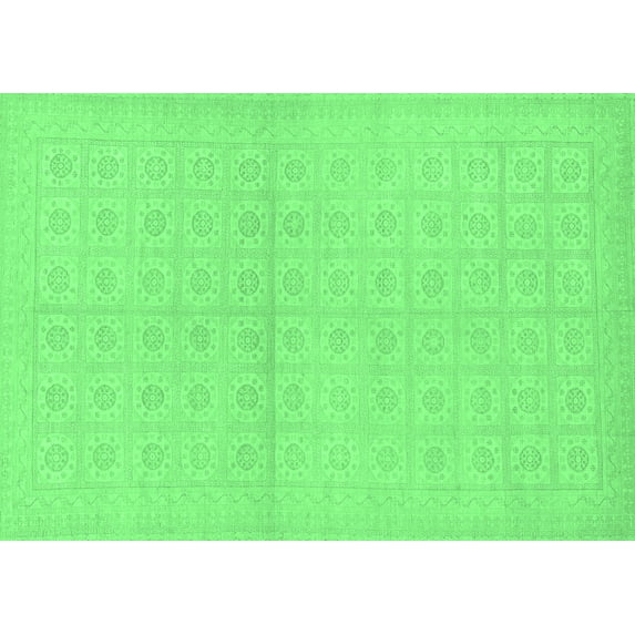 Ahgly Company Indoor Rectangle Oriental Emerald Green Modern Area Rugs, 3' x 5'