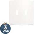 thumbnail image 2 of WWS-W42468K-PW-CP Soft Modern 2-Gang Concealed Mount Light Switch/Toggle Wall Plate, Pure White (3-Pack), 2 of 4