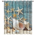 thumbnail image 2 of Sea Star Conch Beach Window Treatments Curtains Valance Living Room Kitchen Bedroom Fabric Indoor Decor Kids R, 2 of 5