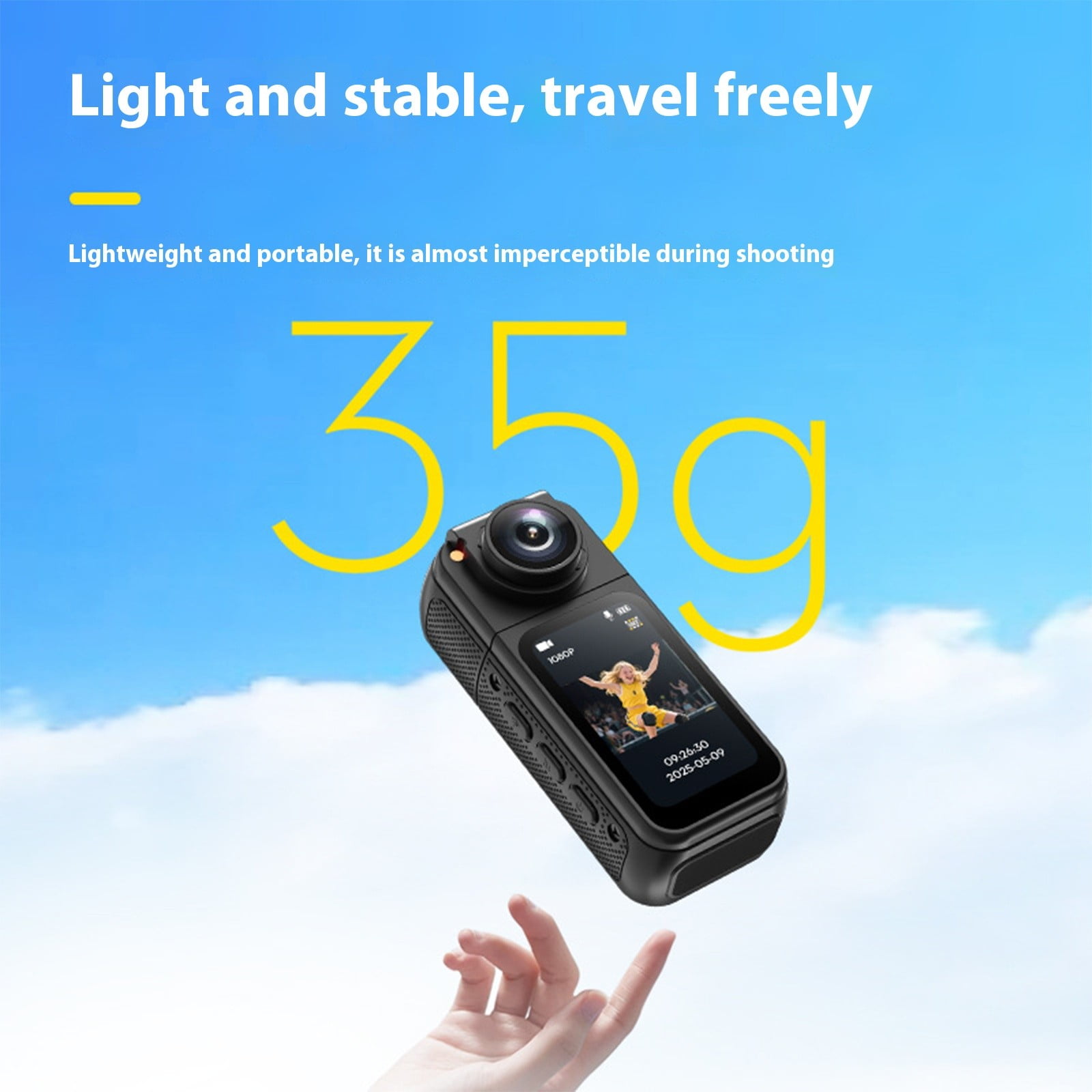1. 1080P Wearable Action Camera 180° Rotating Lens Video Recorder for Outdoor Sports & Motorcycle Travel