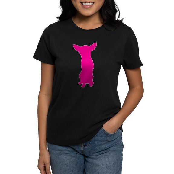 CafePress - Chihuahua Silhouette Women's Classic T Shirt - Women's Traditional Fit Dark T-Shirt