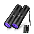 thumbnail image 1 of Linterna UV Morpilot de luz negra 12 LED 395 nm, mini, 2 piezas, 1 of 7