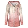 thumbnail image 5 of Herrnalise Jackets For Women Winter Fashion Sweater Zipper Printed Hooded Long Sleeve Shackets For Women 2024 fall Pink,S, 5 of 5