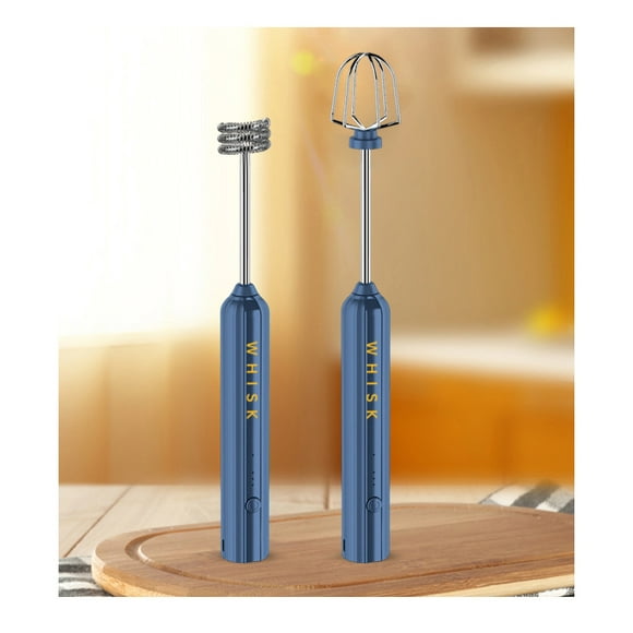 2022 New Cordless Handheld Mixer, Stainless Steel Electric Whisk for Cream & Eggs, USB Rechargeable, Compact Portable Design, Easy to Clean, Ideal for Home Baking & Kitchen Use (Elegant Navy Blue -