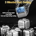 thumbnail image 3 of VEGCOO 12-Pack Stainless Steel Whiskey Stones - Reusable Ice Cubes with Tray & Tongs (Silver+Gold), 3 of 6