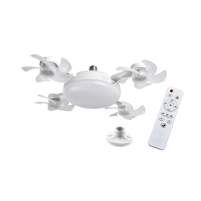 Ventilador de techo con luz LED regulable y control remoto 3000K/4000K/6500K Decoración 4 cabezas de ventilador 55cm