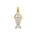 thumbnail image 3 of 14K Gold W/Rhodium 3-D Fishbone Charm, 3 of 4