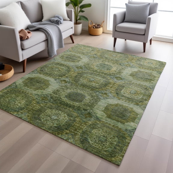 Addison Rugs Chantille Indoor/Outdoor Transitional Panels Aloe Machine Washable Rectangle Rug, 10' x 14'
