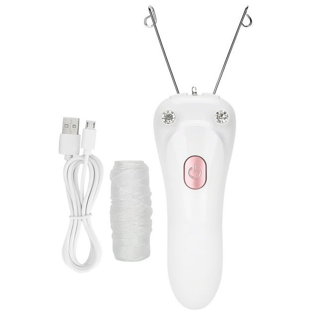 Electric Threading Epilator Hair Remover USB Charging Cotton Thread Epilator Physical Depilation For Face Pink Gold ABS Material 5W Power