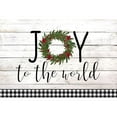 thumbnail image 3 of Kimberly, Allen 18x13 Black Modern Framed Museum Art Print Titled - Joy to the World Wreath Plaid, 3 of 5