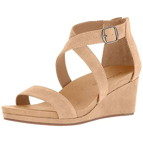 Lucky Brand womens Wedges sandals, Sesame, 8 US