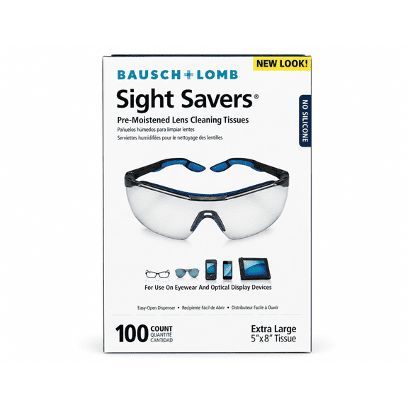 Bausch & Lomb Sight Savers Lens Cleaning Wipes, 100 Count