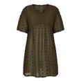 thumbnail image 2 of Bigersell Shirt Dresses for Women Summer Fashion Casual Loose Print Round Neck Short Sleeve Dress formal Dresses Women Sweater Dresses, Style 15003, Army Green XXL, 2 of 9