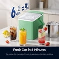 thumbnail image 4 of SIMZLIFE Portable Countertop Ice Maker Machine, 26 lbs Ice Per Day, 9 Bullet Ice Cubes Ready in 6 Minutes, Small & Large Ice Sizes, Self-Cleaning, 1.1L Water Tank, Ice Scoop & Basket, Green, 4 of 12