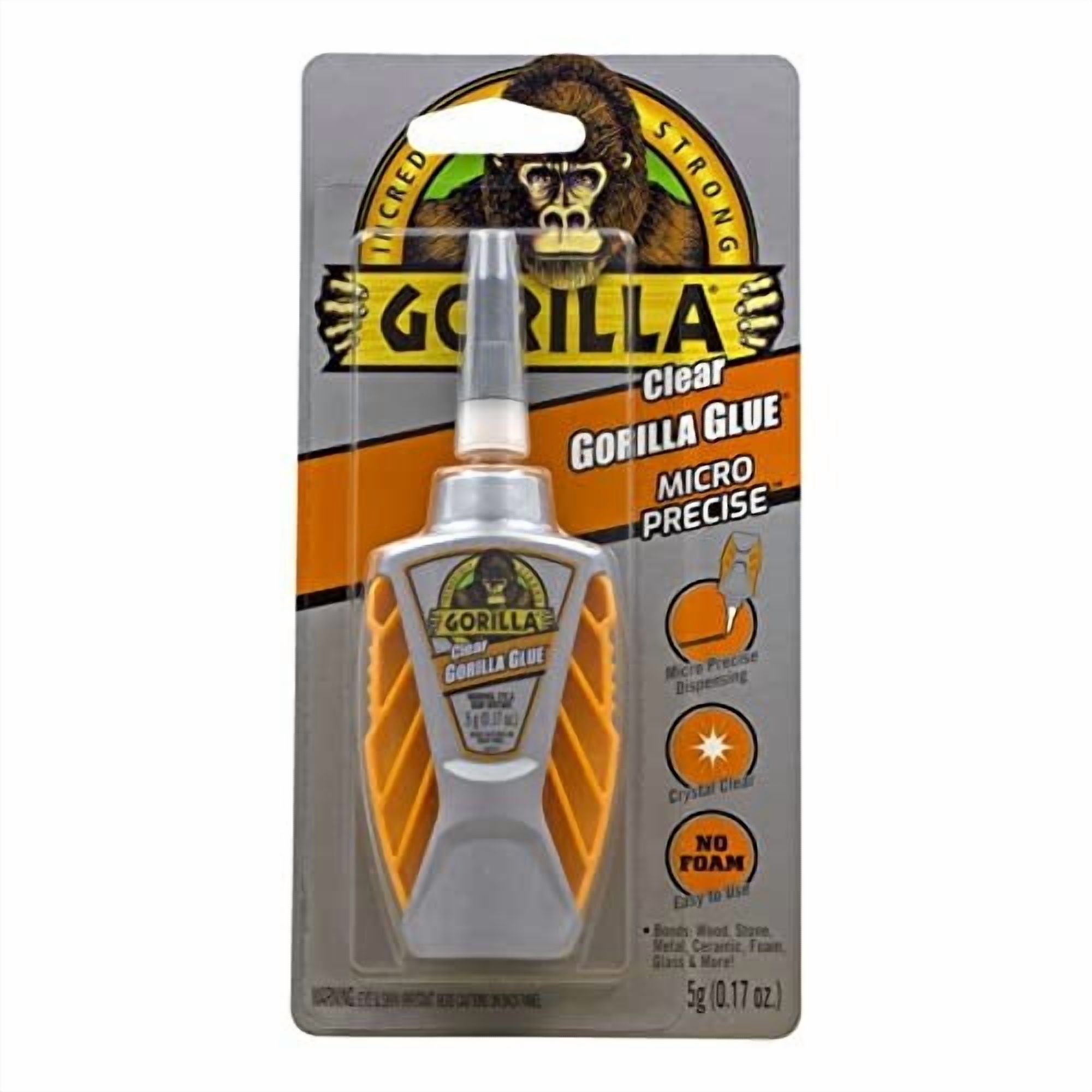 Gorilla Glue Clear Micro Precise, 5 Gram, Clear Pack of 4 — Residential Use, Standard Application