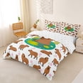 thumbnail image 3 of Erosebridal Animal Capybaras Duvet Cover Set For Teens,Pink Flowers Bedding Full For Child Boys Girls,3-Piece,No Comforter,Super Cozy Room Decor, 3 of 6