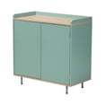 thumbnail image 2 of Baxton Studio Tavita Mid-Century Modern Two-Tone Mint Green and Oak Brown Finished Wood 2-Door Sideboard Buffet, 2 of 7