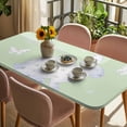thumbnail image 3 of Happy Easter Bunny Table Cloths for 5 Foot Rectangle Tables, Rabbit Butterfly Spring Flowers Green Patio Waterproof Elastic Fitted Tablecloths, Washable Rectangular Table Cover for Camping, 3 of 8