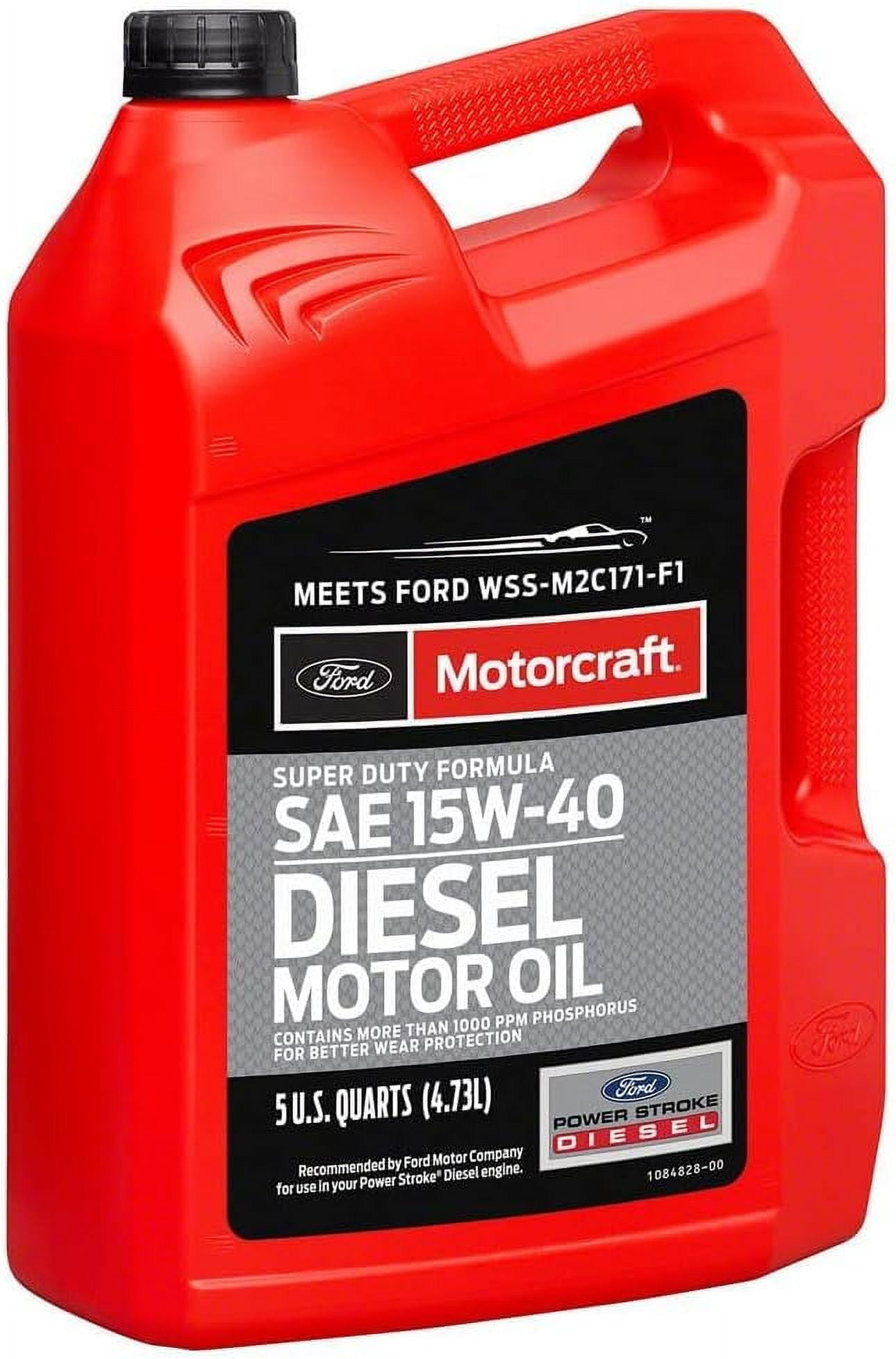 Motorcraft Diesel Motor Oil, 15W-40 - A premium-quality motor oil specifically developed for Ford Motor Company vehicles, 5 quart jug, sold by each