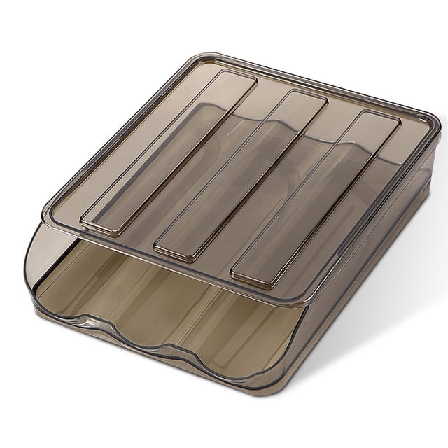 Egg Container Automatic Rolling Egg Holder Plastic Kitchen Refrigerator Storage Tray Clear Food Fridge Organizer Bins