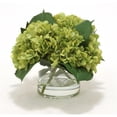 thumbnail image 1 of Distinctive Designs International 16217 Green Hydrangeas- Laurel Leaves in Glass Cylinder, 1 of 1