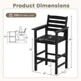 thumbnail image 3 of Costway Patio Adirondack Bar Chairs Set of 2 with Wide Armrests & Footrest Backrest Black, 3 of 8