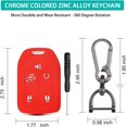 thumbnail image 4 of Key Fob Cover Compatible with GMC Sierra 1500 2500HD 3500HD Chevrolet Silverado 2021-2025 Keychain Case Holder Protector,Black/Red, 4 of 6