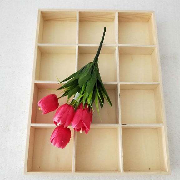 Sundries Box Wooden Container Retro 20 Grids for Home Statiry 12 grid