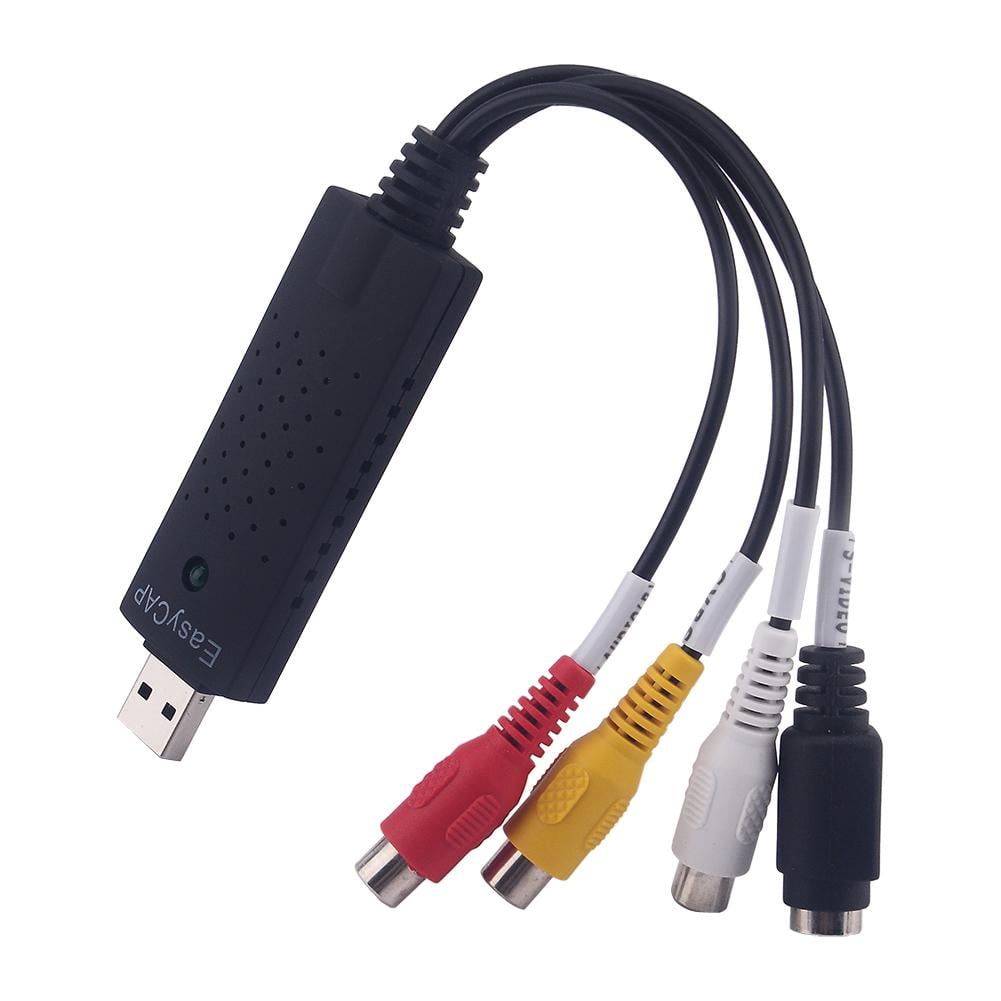 New USB to 3 RCA Audio S-Video TV DVD VHS RW Capture Converter Adapter Cable - Walmart.com