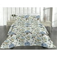 thumbnail image 2 of Ambesonne Floral Quilted Bedspread Set 3 Pcs, Hydrangea Flowers Summer Art, Queen, Lavender and Sky Blue, 2 of 4