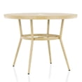 thumbnail image 1 of Furniture of America Devey 40"W Aluminum Round Patio Bistro Table Natural Tone, 1 of 9