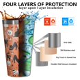 thumbnail image 3 of 16oz Tumblers Halloween Cat Pattern Stainless Steel Vacuum Insulated Double Wall Travel Tumbler Cups Mug with Lid and Straw,Cleaning Brush for Coffee,Tea, 3 of 4
