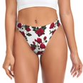 thumbnail image 1 of Balery Rose Flowers Tangas de Algodón para Mujer con Estampado – Ropa Interior Sexy, Transpirable, G-string-3X-Large, 1 of 6