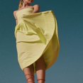 thumbnail image 3 of Women Midi Dress Summer Strapless Patchwork Solid Color Dress, 3 of 5