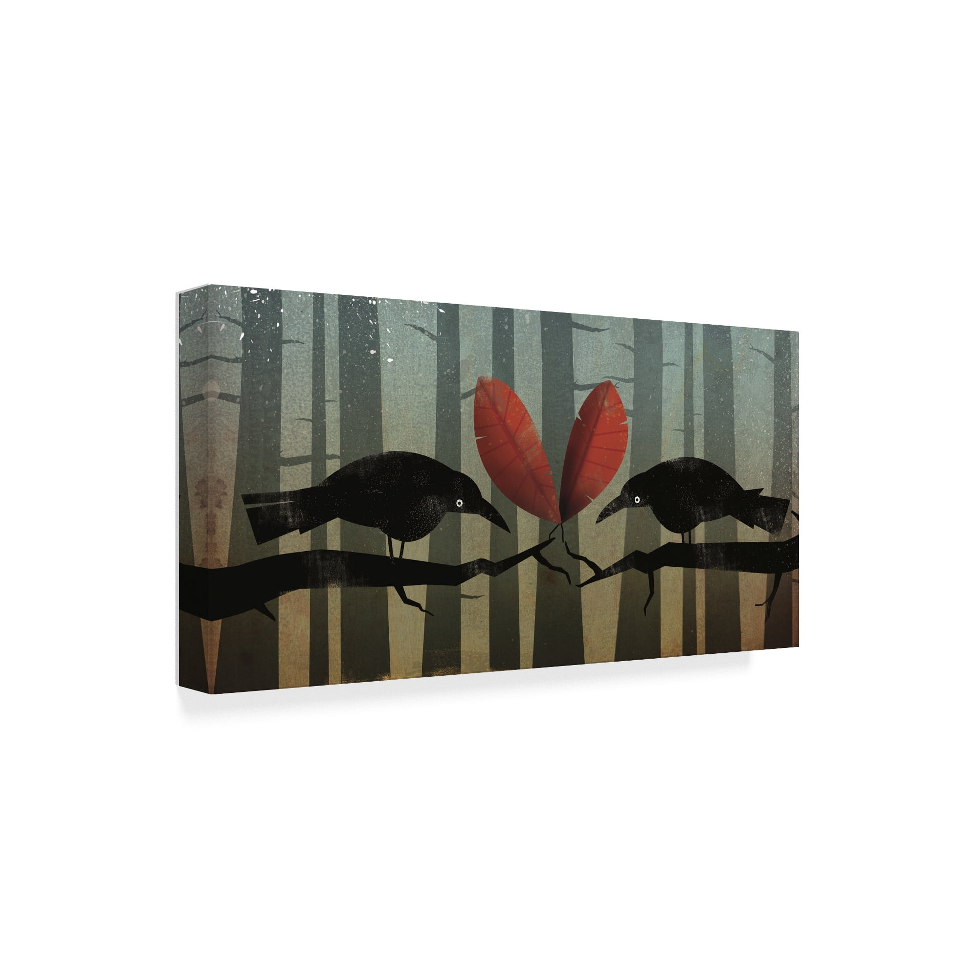 Trademark Fine Art 'Love Birds Ravens' Canvas Art by Ryan Fowler
