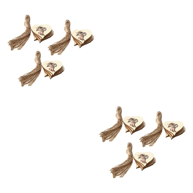 Wosthever Paquete de 30 colgantes de corazones de para manualidades con cordel natural JM01365 Type2 NO2 Wosthever CBP191731