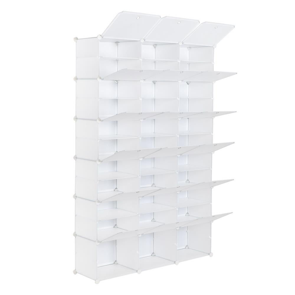 FIDUCIAL HOME 9 Tiers Tall Large Shoe Storage Cabinet 36 Pairs Closed High  Top Shoe Rack Holder Organizer with Clear Lid，Fit Size 12