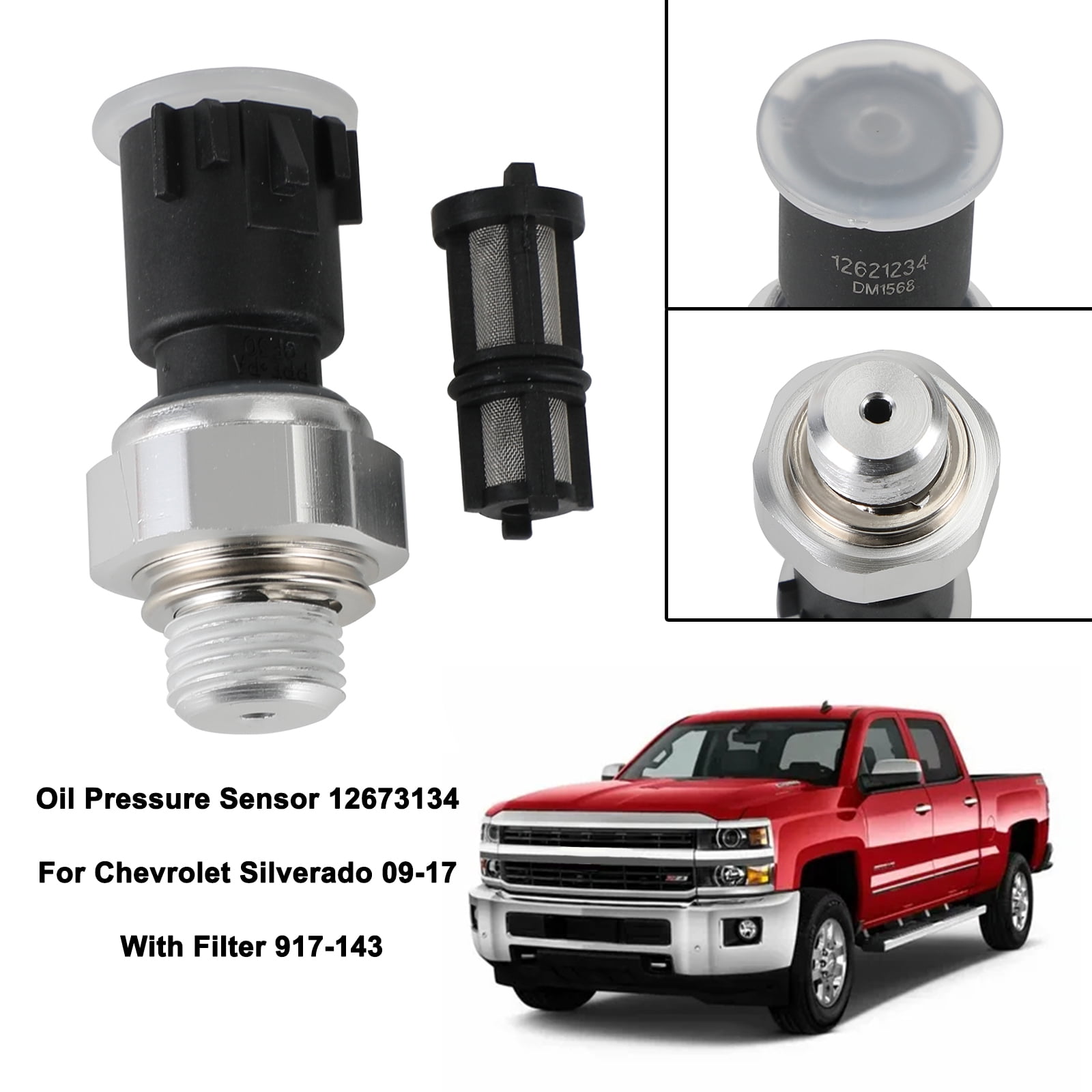 Oil Pressure Sensor 12673134 For Chevrolet Silverado 0917 With Filter