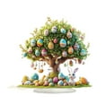 thumbnail image 2 of Meggemo Easter Egg Decor Tree with Bunny Figurine Cute Easter Decoration Tree for Home Tabletop Shelf Mantel Festive Holiday Easter Ornament Supply, 2 of 6