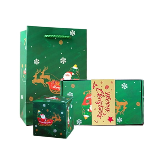Toystoory Caja de regalo sorpresa personalizable para cumpleaños y notas navideñas Cajas de regalo de dinero de Navidad Kits de decoración para fiestas verde 16 cartas