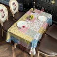 thumbnail image 2 of Pioneer Flower Floral Print Pattern Rectangle Tablecloth 60"x120", Waterproof Polyester Table Cloth, Wipeable Spillproof for Dining Camping Indoor Outdoor, 2 of 6